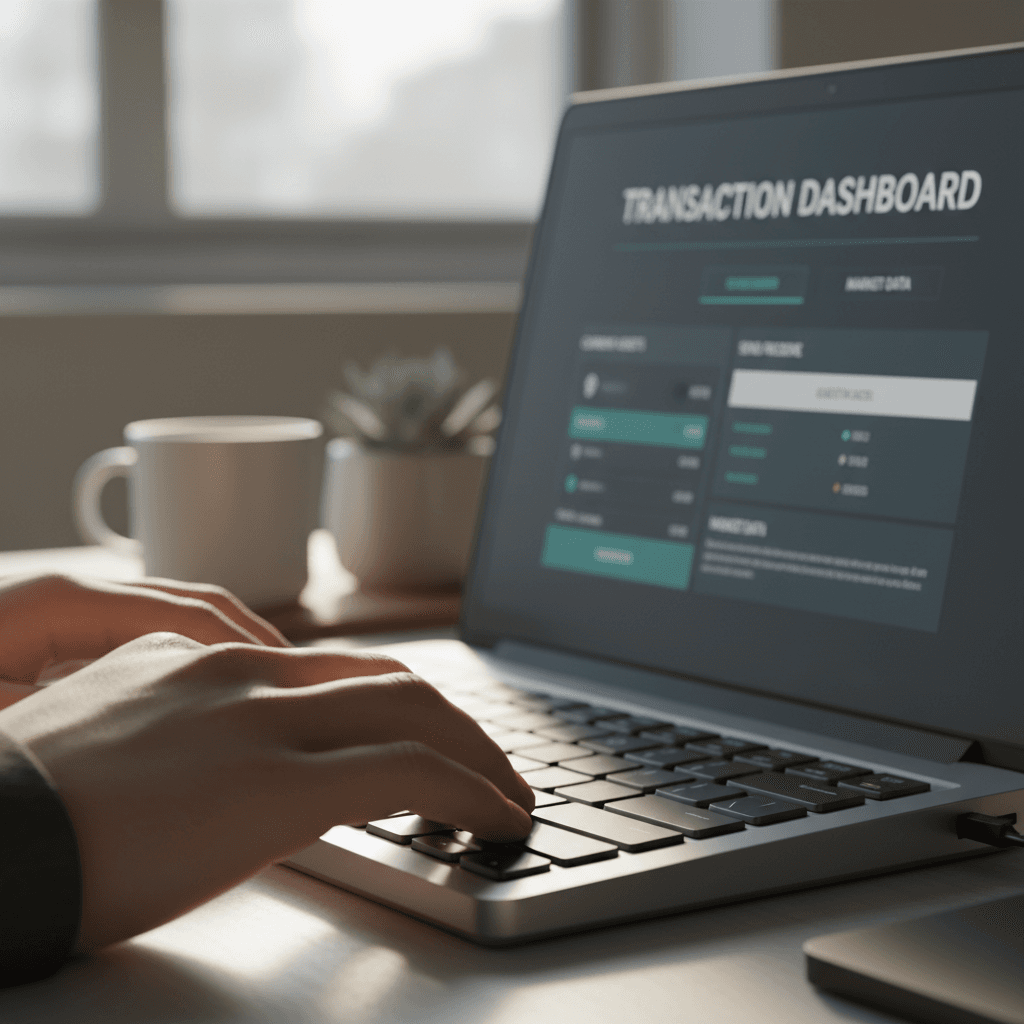 Hand confirming USDT deposit transaction on digital wallet interface